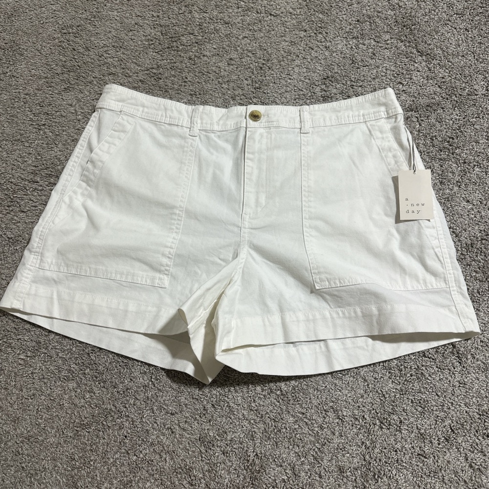 A New Day White Cotton Shorts